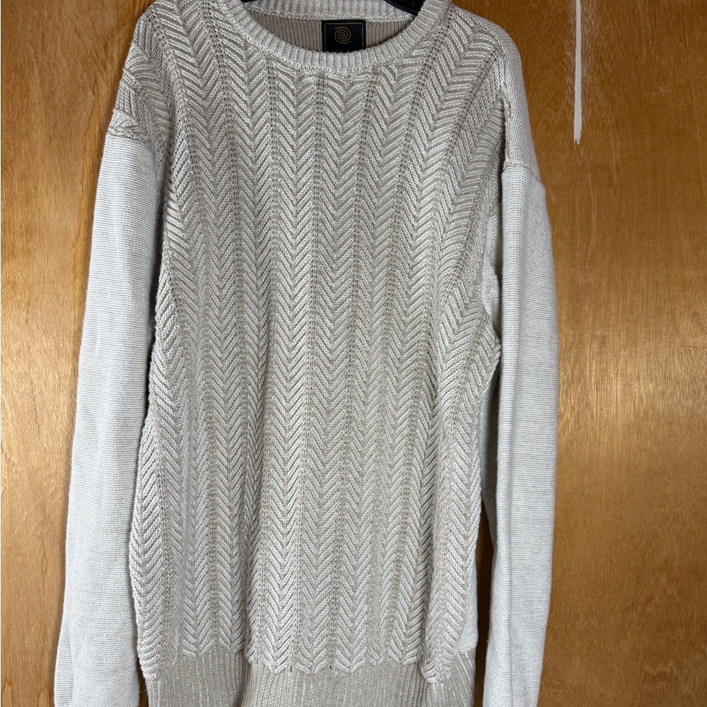 F/X Fusion Sweater Size XL Vintage Cream White Knitted